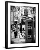 Loving Couple Kissing and Red Telephone Booth - London - UK - England - United Kingdom - Europe-Philippe Hugonnard-Framed Photographic Print