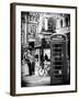 Loving Couple Kissing and Red Telephone Booth - London - UK - England - United Kingdom - Europe-Philippe Hugonnard-Framed Photographic Print