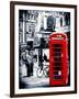 Loving Couple Kissing and Red Telephone Booth - London - UK - England - United Kingdom - Europe-Philippe Hugonnard-Framed Premium Photographic Print