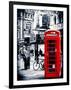 Loving Couple Kissing and Red Telephone Booth - London - UK - England - United Kingdom - Europe-Philippe Hugonnard-Framed Premium Photographic Print