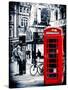 Loving Couple Kissing and Red Telephone Booth - London - UK - England - United Kingdom - Europe-Philippe Hugonnard-Stretched Canvas