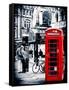 Loving Couple Kissing and Red Telephone Booth - London - UK - England - United Kingdom - Europe-Philippe Hugonnard-Framed Stretched Canvas