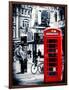 Loving Couple Kissing and Red Telephone Booth - London - UK - England - United Kingdom - Europe-Philippe Hugonnard-Framed Photographic Print