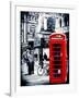 Loving Couple Kissing and Red Telephone Booth - London - UK - England - United Kingdom - Europe-Philippe Hugonnard-Framed Photographic Print