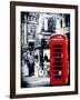 Loving Couple Kissing and Red Telephone Booth - London - UK - England - United Kingdom - Europe-Philippe Hugonnard-Framed Photographic Print