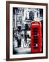 Loving Couple Kissing and Red Telephone Booth - London - UK - England - United Kingdom - Europe-Philippe Hugonnard-Framed Photographic Print