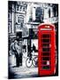 Loving Couple Kissing and Red Telephone Booth - London - UK - England - United Kingdom - Europe-Philippe Hugonnard-Mounted Photographic Print