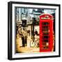 Loving Couple Kissing and Red Telephone Booth - London - UK - England - United Kingdom - Europe-Philippe Hugonnard-Framed Photographic Print