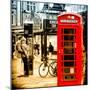 Loving Couple Kissing and Red Telephone Booth - London - UK - England - United Kingdom - Europe-Philippe Hugonnard-Mounted Photographic Print
