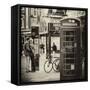 Loving Couple Kissing and Red Telephone Booth - London - UK - England - United Kingdom - Europe-Philippe Hugonnard-Framed Stretched Canvas