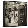 Loving Couple Kissing and Red Telephone Booth - London - UK - England - United Kingdom - Europe-Philippe Hugonnard-Framed Stretched Canvas