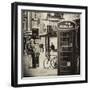 Loving Couple Kissing and Red Telephone Booth - London - UK - England - United Kingdom - Europe-Philippe Hugonnard-Framed Premium Photographic Print