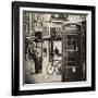 Loving Couple Kissing and Red Telephone Booth - London - UK - England - United Kingdom - Europe-Philippe Hugonnard-Framed Photographic Print