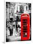 Loving Couple Kissing and Red Telephone Booth - London - UK - England - United Kingdom - Europe-Philippe Hugonnard-Framed Photographic Print