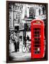 Loving Couple Kissing and Red Telephone Booth - London - UK - England - United Kingdom - Europe-Philippe Hugonnard-Framed Photographic Print