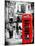 Loving Couple Kissing and Red Telephone Booth - London - UK - England - United Kingdom - Europe-Philippe Hugonnard-Mounted Photographic Print