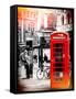 Loving Couple Kissing and Red Telephone Booth - London - UK - England - United Kingdom - Europe-Philippe Hugonnard-Framed Stretched Canvas