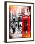 Loving Couple Kissing and Red Telephone Booth - London - UK - England - United Kingdom - Europe-Philippe Hugonnard-Framed Photographic Print