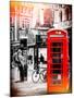 Loving Couple Kissing and Red Telephone Booth - London - UK - England - United Kingdom - Europe-Philippe Hugonnard-Mounted Photographic Print