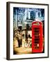 Loving Couple Kissing and Red Telephone Booth - London - UK - England - United Kingdom - Europe-Philippe Hugonnard-Framed Photographic Print