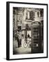 Loving Couple Kissing and Red Telephone Booth - London - UK - England - United Kingdom - Europe-Philippe Hugonnard-Framed Photographic Print