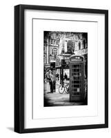 Loving Couple Kissing and Red Telephone Booth - London - UK - England - United Kingdom - Europe-Philippe Hugonnard-Framed Art Print