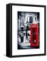 Loving Couple Kissing and Red Telephone Booth - London - UK - England - United Kingdom - Europe-Philippe Hugonnard-Framed Stretched Canvas