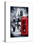 Loving Couple Kissing and Red Telephone Booth - London - UK - England - United Kingdom - Europe-Philippe Hugonnard-Stretched Canvas