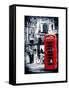 Loving Couple Kissing and Red Telephone Booth - London - UK - England - United Kingdom - Europe-Philippe Hugonnard-Framed Stretched Canvas