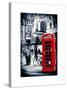 Loving Couple Kissing and Red Telephone Booth - London - UK - England - United Kingdom - Europe-Philippe Hugonnard-Stretched Canvas