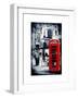 Loving Couple Kissing and Red Telephone Booth - London - UK - England - United Kingdom - Europe-Philippe Hugonnard-Framed Art Print