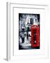 Loving Couple Kissing and Red Telephone Booth - London - UK - England - United Kingdom - Europe-Philippe Hugonnard-Framed Art Print