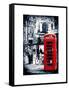 Loving Couple Kissing and Red Telephone Booth - London - UK - England - United Kingdom - Europe-Philippe Hugonnard-Framed Stretched Canvas