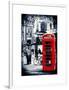 Loving Couple Kissing and Red Telephone Booth - London - UK - England - United Kingdom - Europe-Philippe Hugonnard-Framed Art Print