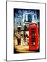 Loving Couple Kissing and Red Telephone Booth - London - UK - England - United Kingdom - Europe-Philippe Hugonnard-Mounted Art Print