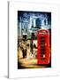 Loving Couple Kissing and Red Telephone Booth - London - UK - England - United Kingdom - Europe-Philippe Hugonnard-Stretched Canvas