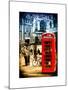 Loving Couple Kissing and Red Telephone Booth - London - UK - England - United Kingdom - Europe-Philippe Hugonnard-Mounted Art Print