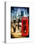 Loving Couple Kissing and Red Telephone Booth - London - UK - England - United Kingdom - Europe-Philippe Hugonnard-Stretched Canvas