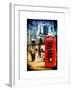 Loving Couple Kissing and Red Telephone Booth - London - UK - England - United Kingdom - Europe-Philippe Hugonnard-Framed Art Print