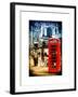 Loving Couple Kissing and Red Telephone Booth - London - UK - England - United Kingdom - Europe-Philippe Hugonnard-Framed Art Print