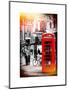 Loving Couple Kissing and Red Telephone Booth - London - UK - England - United Kingdom - Europe-Philippe Hugonnard-Mounted Art Print