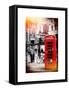 Loving Couple Kissing and Red Telephone Booth - London - UK - England - United Kingdom - Europe-Philippe Hugonnard-Framed Stretched Canvas