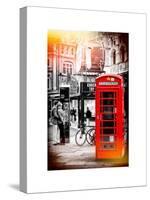 Loving Couple Kissing and Red Telephone Booth - London - UK - England - United Kingdom - Europe-Philippe Hugonnard-Stretched Canvas