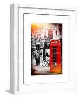 Loving Couple Kissing and Red Telephone Booth - London - UK - England - United Kingdom - Europe-Philippe Hugonnard-Framed Art Print