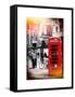 Loving Couple Kissing and Red Telephone Booth - London - UK - England - United Kingdom - Europe-Philippe Hugonnard-Framed Stretched Canvas