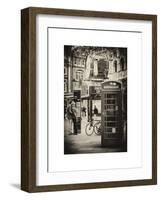 Loving Couple Kissing and Red Telephone Booth - London - UK - England - United Kingdom - Europe-Philippe Hugonnard-Framed Art Print