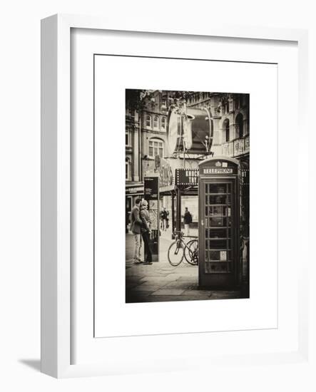 Loving Couple Kissing and Red Telephone Booth - London - UK - England - United Kingdom - Europe-Philippe Hugonnard-Framed Art Print