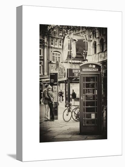 Loving Couple Kissing and Red Telephone Booth - London - UK - England - United Kingdom - Europe-Philippe Hugonnard-Stretched Canvas