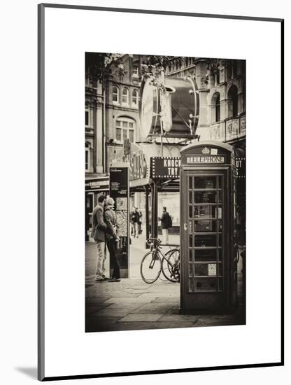 Loving Couple Kissing and Red Telephone Booth - London - UK - England - United Kingdom - Europe-Philippe Hugonnard-Mounted Art Print