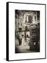 Loving Couple Kissing and Red Telephone Booth - London - UK - England - United Kingdom - Europe-Philippe Hugonnard-Framed Stretched Canvas